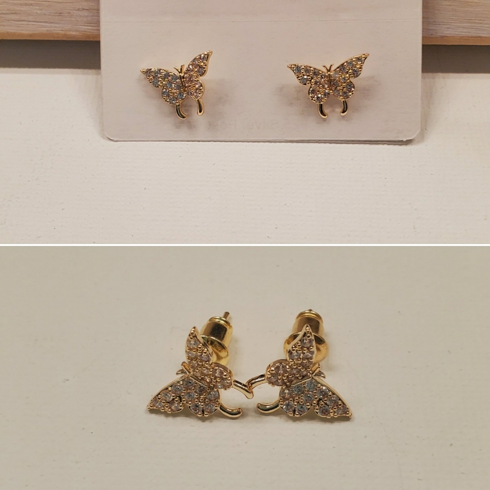 925 Sterling Silver Gold Plated and Cubic Zirconia